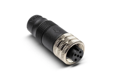 Humminbird N2K Terminator - Female 760035-1 marine electronics connector with black plastic body and silver metal threaded coupling, used for secure fishing tackle connections.