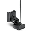 Compact black marine transducer with adjustable mounting bracket and cable, designed for use with Humminbird XNT 9 HW T - HELIX DUAL SPECTRUM CHIRP W/ TEMP TRANSOM TRANSDUCER 710274-1.