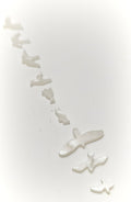 Inlay Set - 9 Bird Shaped Imitation Mother of Pearl Inlays
