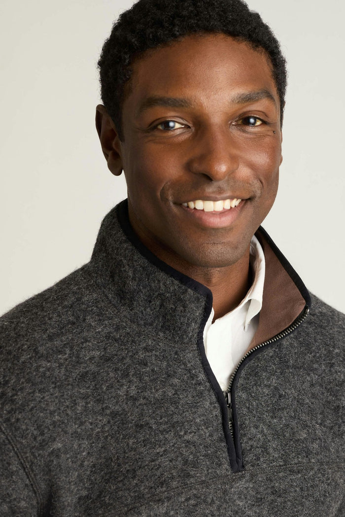 Italian Wool Fleece Quarter Zip