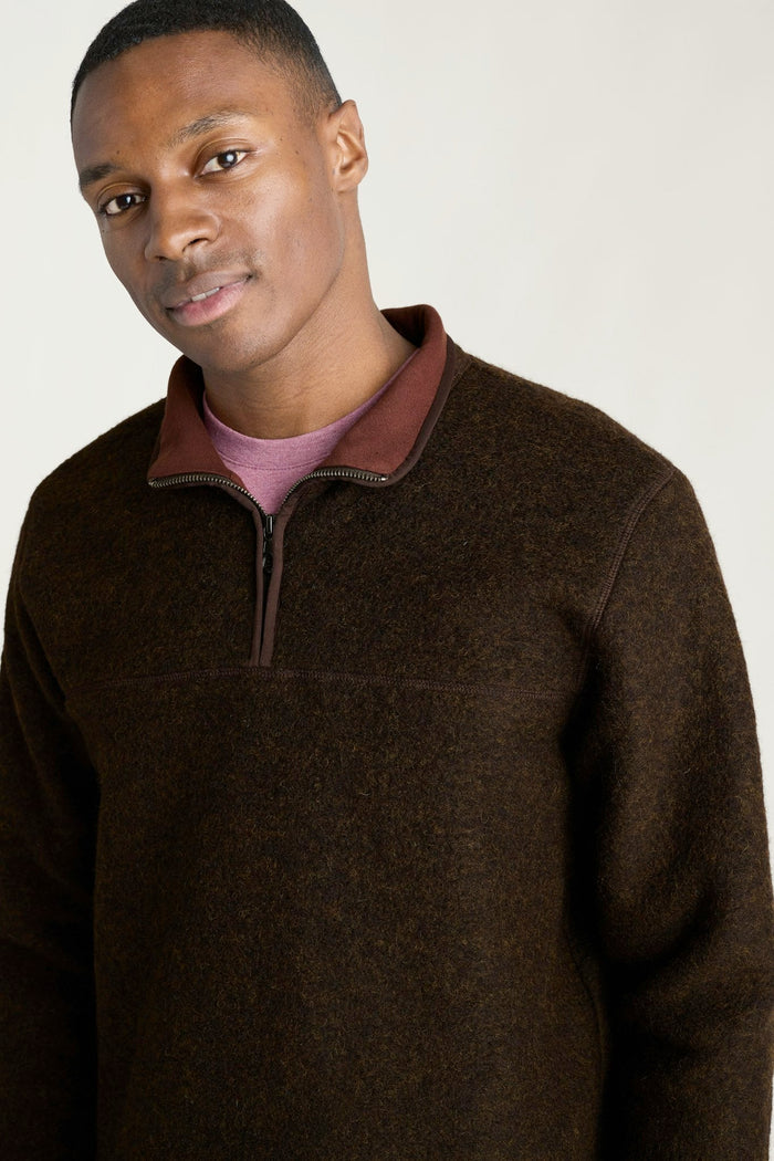 Italian Wool Fleece Quarter Zip