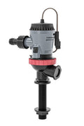 Johnson Pumps Aqua O₂ 500gph - Fishing Livewell Pumps (10-13642-01) in gray and black with a red adjustment ring, designed for efficient aeration in fishing livewells.