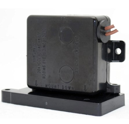 Johnson pumps/Mayfair ultima Bilge Pump Automatic Float switch PN:36303 shown as a black rectangular float switch device with mounting base and attached wires for marine electronics.