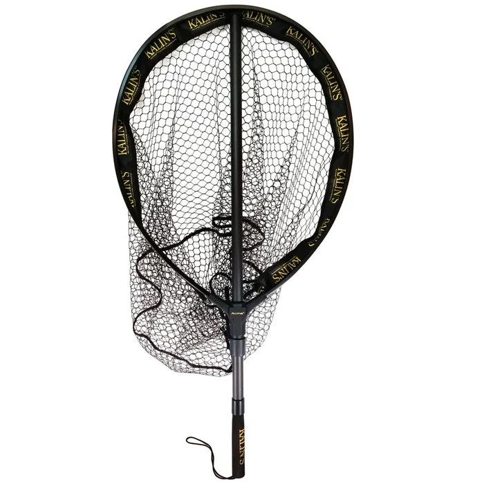 Kalin's Landing Net - Game Fish features a black handle and large deep mesh net with a sturdy frame, designed for securely landing fish during fishing trips.
