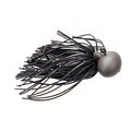 Keitech Model II Tungsten Football Jig fishing lure with a weighted tungsten head and black rubber skirt designed for musky and freshwater fishing tackle.