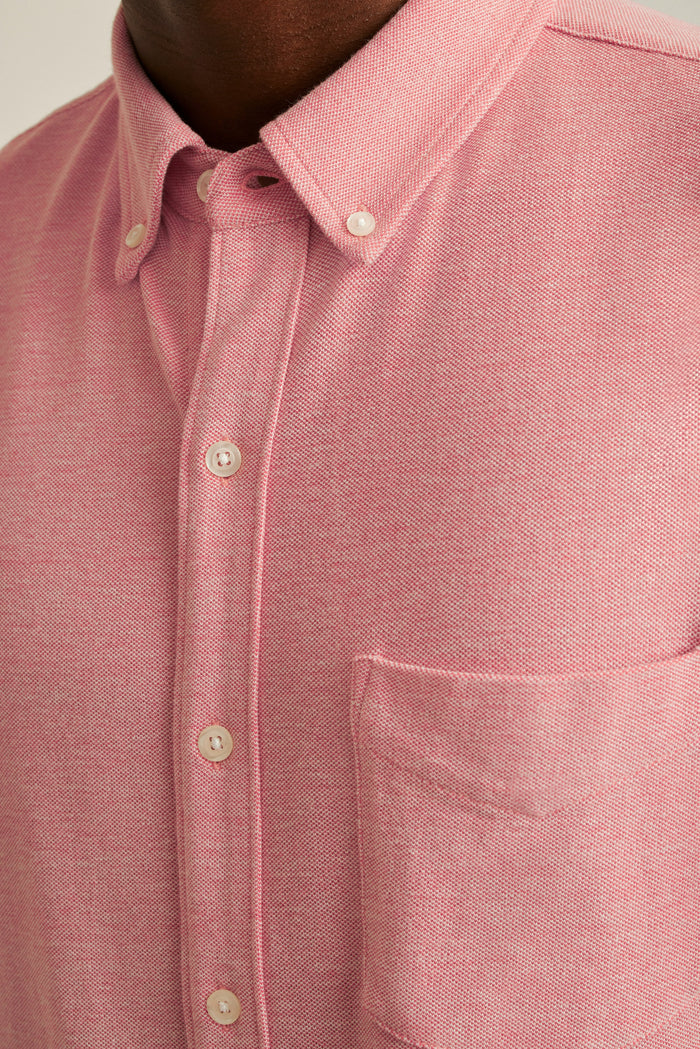 Knit Oxford Short Sleeve Shirt