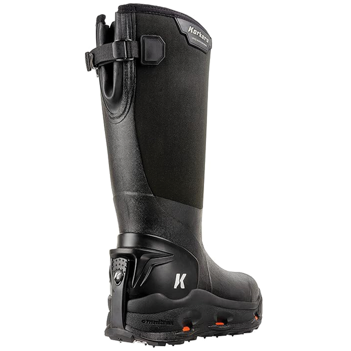 Korkers Neo Arctic w/All Terrain Sole - Men's Boots in black, featuring a tall waterproof design, adjustable buckle, and rugged sole for enhanced traction in fishing and outdoor conditions.