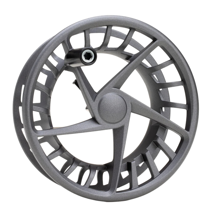 Lamson Liquid/Remix Spool in matte gray finish, designed for smooth line release and durable performance, ideal for replacement or upgrade in fishing reels.