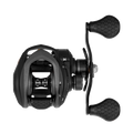 Lew's Super Duty LFS Casting Reel in black, featuring a compact design with textured ergonomic handles and adjustable tension settings for smooth fishing tackle performance.