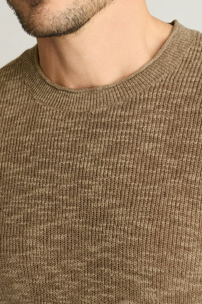 Linen Cotton Roll Neck Sweater
