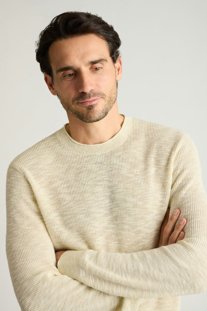 Linen Cotton Roll Neck Sweater