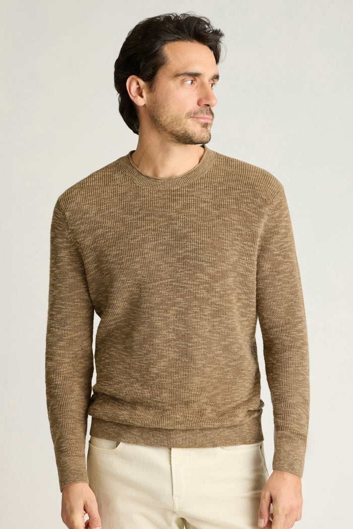 Linen Cotton Roll Neck Sweater