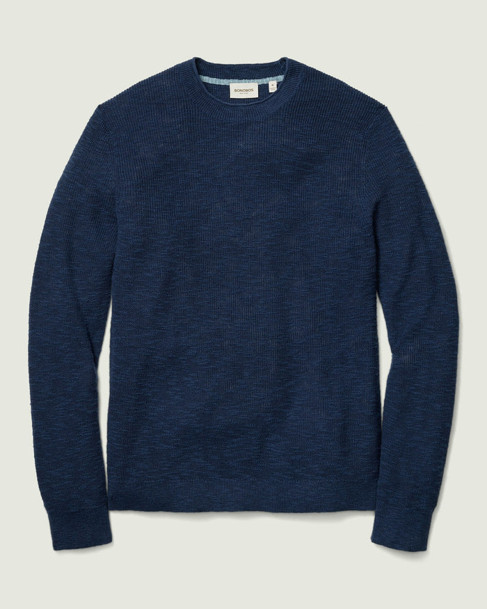 Linen Cotton Roll Neck Sweater