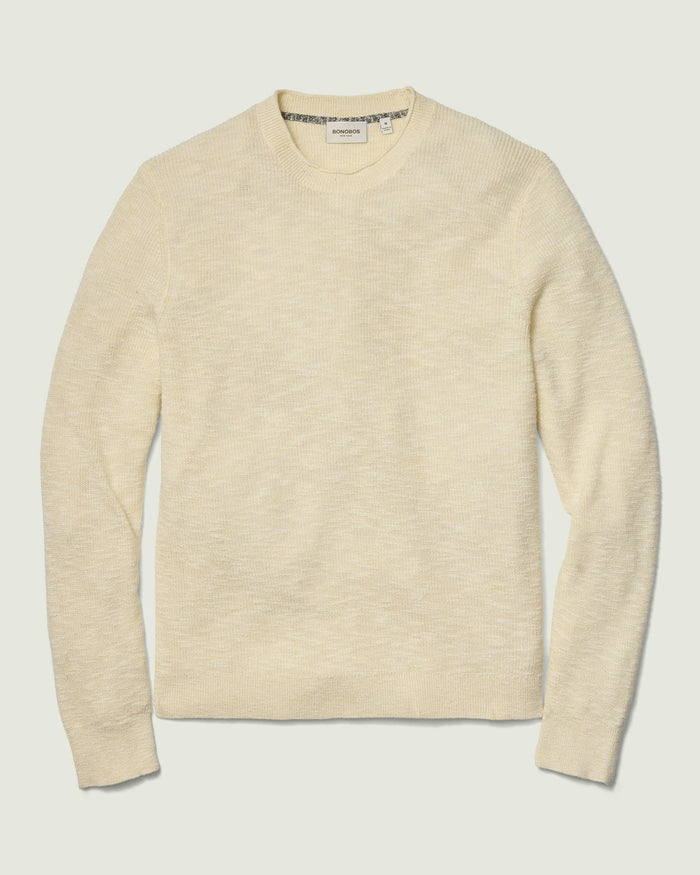 Linen Cotton Roll Neck Sweater