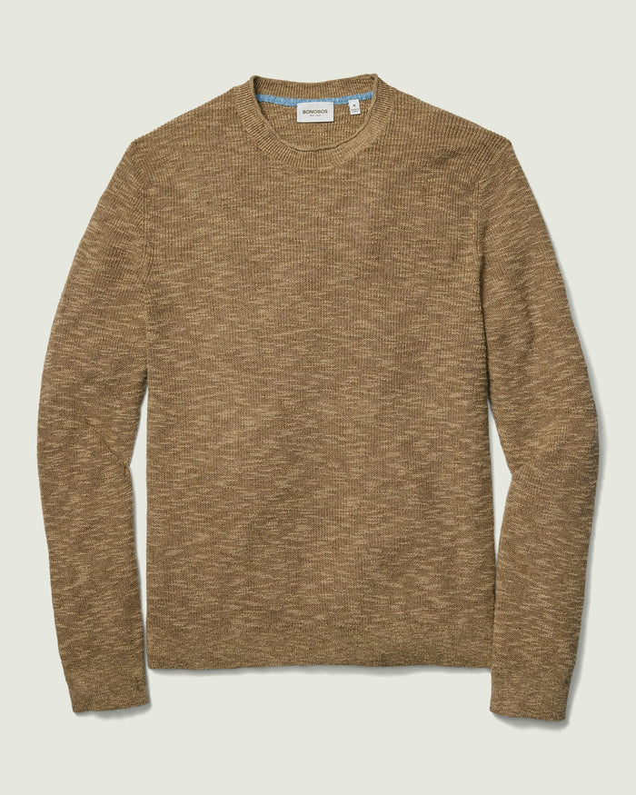 Linen Cotton Roll Neck Sweater