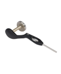 Loon Ergo Bobbin fishing tackle accessory featuring a sleek black ergonomic handle and stainless steel components designed for precision in angling.