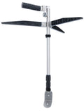 Lowrance Explorer Series Ice Transducer Pole Only 000-15955-001 featuring a sturdy metal shaft, ergonomic handle, and two adjustable black stabilizer fins for secure ice fishing transducer mounting.