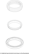 Three black and gray circular Lowrance Ghost Bearing, Seal Kit 000-15242-001 components shown in a detailed line drawing, designed for marine electronics cable sealing.
