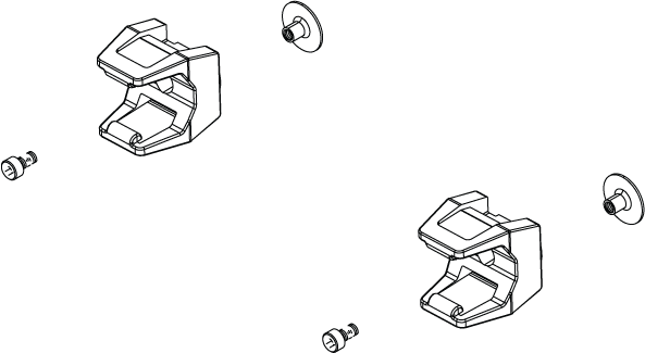Lowrance Ghost CABLE MANAGEMENT CLIP KIT 000-15281-00 featuring two black cable clips with mounting screws and washers for organizing marine electronics cables.