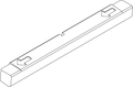 Lowrance Ghost Front Latch Block 000-15295-001 is a rectangular component with arrow indicators, designed for secure mounting and connection in marine electronics and fishing tackle setups.