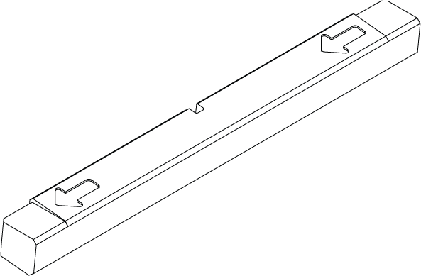 Lowrance Ghost Front Latch Block 000-15295-001 is a rectangular component with arrow indicators, designed for secure mounting and connection in marine electronics and fishing tackle setups.