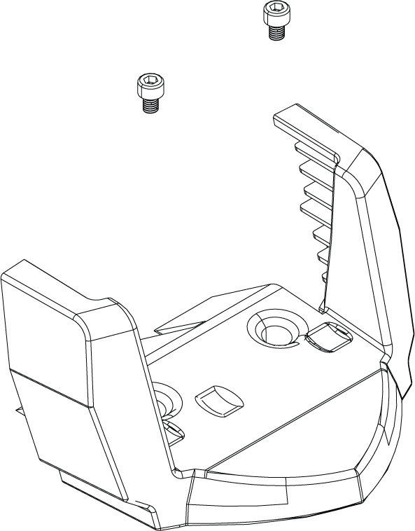 Lowrance Ghost Kicker Kit 000-15282-001, a detailed line drawing of a mounting bracket with two screws, designed for secure attachment of marine electronics components.