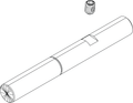 Lowrance Ghost Lower Head Adapter Pin Kit 000-15294-001 showing a cylindrical adapter component with a grooved end and a separate small threaded pin for marine electronics and fishing tackle use.