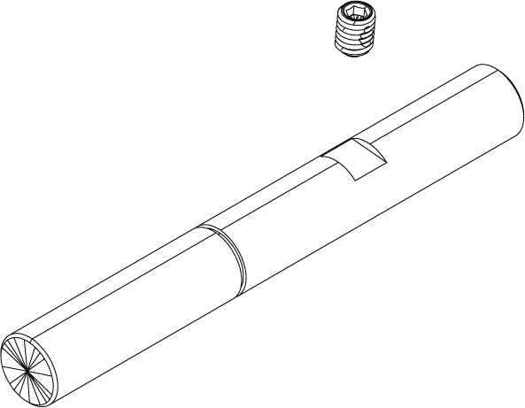 Lowrance Ghost Lower Head Adapter Pin Kit 000-15294-001 showing a cylindrical adapter component with a grooved end and a separate small threaded pin for marine electronics and fishing tackle use.