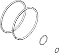 Lowrance Ghost Nosecone O-Ring Kit 000-15241-001 showing four circular rubber o-rings of varying sizes used for sealing marine electronics components in fishing tackle.