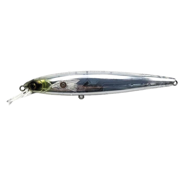 Madotachi Hanitas SF Minnow fishing lure with a sleek, translucent body featuring realistic fish-like details and an extended lip for diving action.
