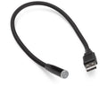 Marcum 12" USB Gooseneck LED Light featuring a flexible black neck and USB connector, designed for focused bright illumination in fishing and marine electronics applications.