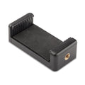 Marcum Adjustable Cell Phone Bracket in black with cushioned grips and a threaded metal insert for secure mounting, designed to hold phones firmly for marine electronics use.