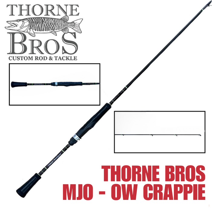 Matt Johnson Outdoors - OW Crappie Rod *4 Week Build Time, a custom fishing rod featuring a sleek black design with ergonomic grips and precise line guides for crappie fishing.