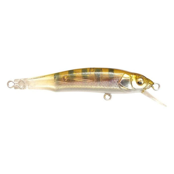 Clear detailed close-up of a Megabass X-70 BFS fishing lure in baby gill color, showing realistic fish pattern and reflective body designed for fishing tackle use.