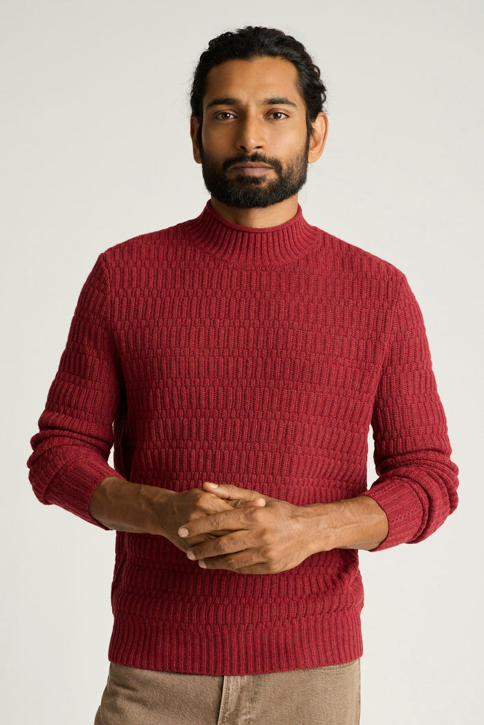 Merino Blend Mock Neck Sweater