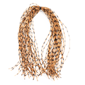 MFC Barred Sexi Floss fishing lure skirt in natural barred brown and black pattern designed for use with musky fishing tackle.