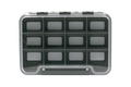 MFC Beaverhead Fly Box with clear top and multiple rectangular compartments designed for organizing fishing tackle and fly fishing lures.