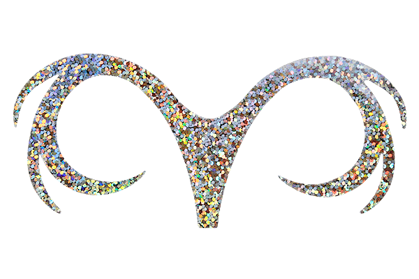 MFC Pacchiarini's Double Dragon Tail fishing lure with a sparkling, multicolored glitter finish designed to attract fish in freshwater environments.