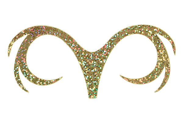 MFC Pacchiarini's Double Dragon Tail, a sparkly gold fishing lure featuring a flexible twin-tail design with glitter accents, ideal for musky fishing tackle.
