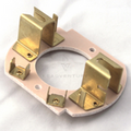 Minn Kota BRUSH PLATE 4.5" ASSY | 4.5 | 112LB THRUST P/N: 9-738-011, a durable fishing tackle component featuring brass brush holders mounted on a white insulator base.
