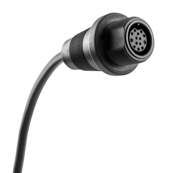 Minn Kota Built-In Mega Down Imaging Adapter Cables showing a black multi-pin circular connector with a durable cable, designed for marine electronics and fishing tackle integration.
