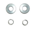 Minn Kota BUSHINGS-UPPER PIN/DELRIN KIT P/N: 2887303 showing two larger silver metal bushings and two smaller matching washers designed for fishing tackle rod maintenance and repair.