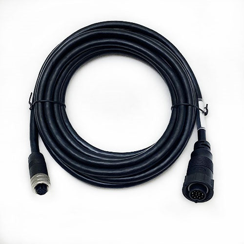 Minn Kota CABLE, ADP-INT MDI 14 M12-174 P/N: 490507-2, a durable black marine cable with circular connectors on both ends, used for fishing tackle and marine electronics.
