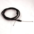Coiled black cable with two exposed metal wire ends featuring small connectors, shown against a white background, Minn Kota CABLE ASSY-RIGHT (5') BAGGED P/N: 2887500.