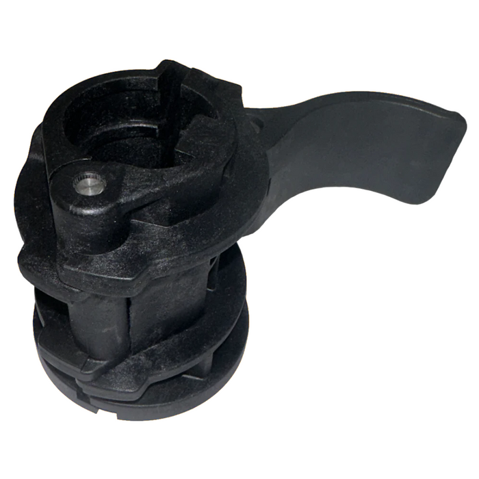 Minn Kota CLAMP COLLAR ASM 1.3" DIAMETER P/N: 2991531, a black durable plastic clamp collar designed for secure attachment in marine electronics and fishing tackle setups.