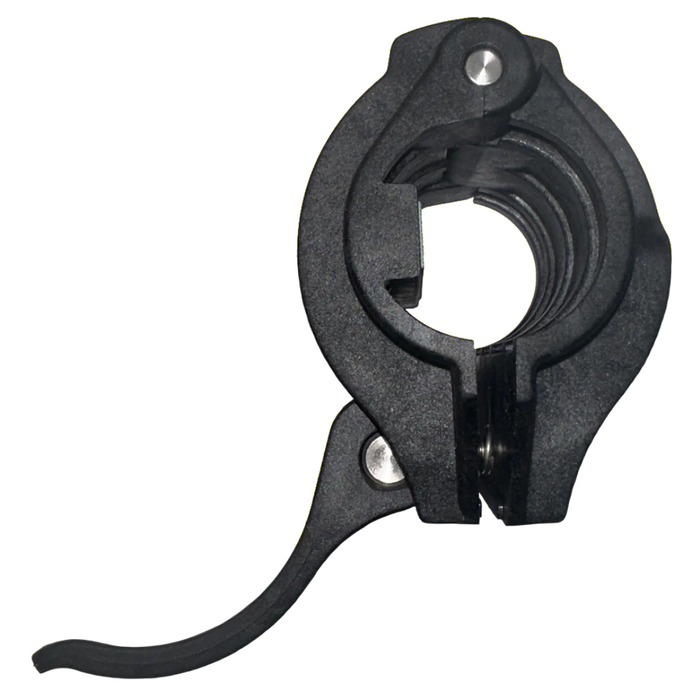 Minn Kota CLAMP COLLAR ASM 1.3" DIAMETER P/N: 2991531, a black durable clamp collar designed for secure attachment on fishing rods and marine electronics.