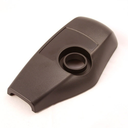Minn Kota CONTROL BOX COVER (SUB) P/N: 2280200 is a durable dark gray plastic protective cover designed for marine electronics control boxes, with a circular recessed area and smooth surfaces.