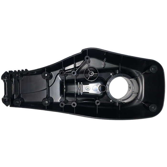 Black molded plastic component housing with multiple screw holes and a large circular opening, part of the Minn Kota Control Box PN:2262515 for marine electronics and fishing tackle use.