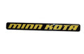 Minn Kota DECAL-SHIELD VNTG PMS123C(SUB) P/N: 2055611 featuring a black and yellow decal with bold lettering, used for marine electronics or fishing equipment branding.