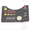 Minn Kota DECAL,BM/CON/PWR STATUS FW P/N: 2325650 digital maximizer decal with battery gauge indicators, test button, autopilot on and system ready status lights for marine electronics.